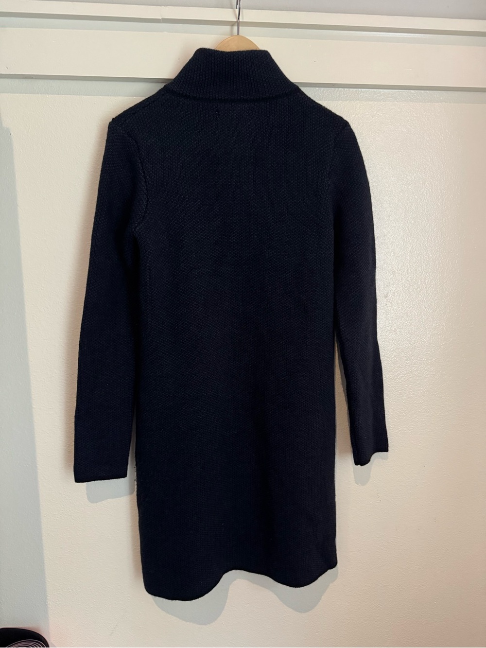 Cocogio Made in Italy Blue Black Wool Blend Knit Coat Cardigan Sweater Jacket S - Picture 5 of 9